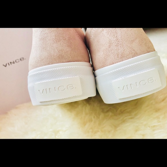 NIB Vince Cage Platform Sneakers Suede Leather - Picture 5 of 8